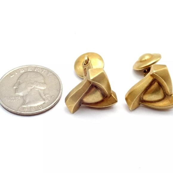 Rare! Vintage Kieselstein Cord 18k Yellow Gold Alligator Eye Cufflinks 1990 - Picture 4 of 11